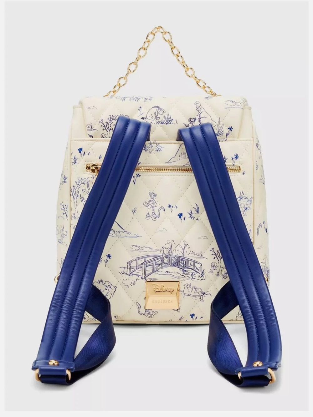 Disney Winnie the Pooh Toile Quilted Drawstring Backpack - Picture 3 of 9